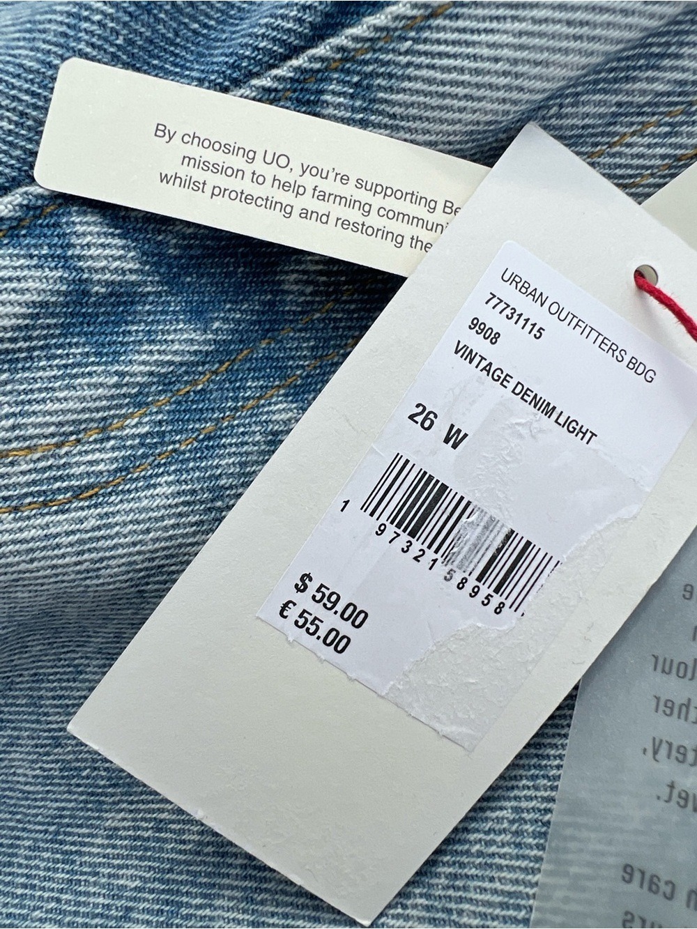 NWT $59 BDG Urban Outfitters Vintage Denim Light Wash High Rise Shorts Size 26 - Picture 3 of 5